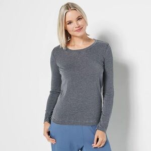 Barefoot dreams Malibu collection long sleeve burnout tee - large.